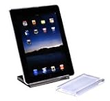 MaryCom PREMIUM QUALITÄT Ständer für Apple iPad in Crystal Transparent Schwarz mit Lautsprecher Öffnung / Stand C iPad
