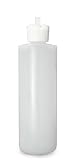 Qorpak PLC-03400 High Density Polyethylene Cylinder Dispensing Bottle with White PP Unlined Flip Top Cap, 47 mm Diameter x 124 mm Height, 120 milliliters Capacity, Case of 48
