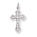 10k White Gold Diamond-Cut Cross Pendant