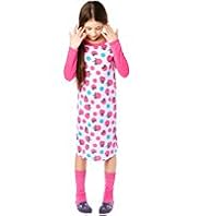 Spotted & Cat Printed Nightdress with Socks
