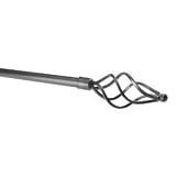 BCL Product Sourcing 58TW48S Wire Twist Curtain Rod- Antique Silver Finish- 48-inch to 86-inch- 0.62-inch Diameter Pole