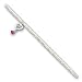Sterling Silver Antiqued Dark Pink Crystals Dangling Hearts Anklet - 9 inch