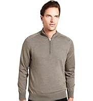 Collezione Pure Merino Wool Zip Neck Jumper