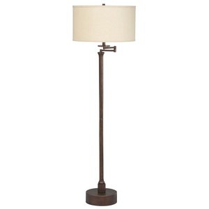 Fabric Lamppainted Hardback Shade Lighting 74346ca Kichler Floor Lamps Finish Floor  Light Metal