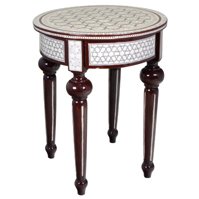 Egyptian Mother of Pearl Inlay Round Table