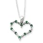 Sterling Silver Emerald Heart Necklace QG1961-18"