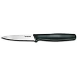 Victorinox Cutlery 3-1/4-Inch Wavy Edge Paring Knife, Large Black Poly Handle