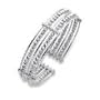 14K White Gold Diamond Cut Beaded Cuff Bracelet: 15.24mm-wide 20.4 grams