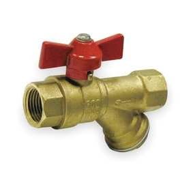 Industrial Grade 1PYY8 Ball Valve, Brass, 1/2 In NPT F x F
