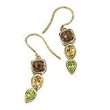9ct Citrine Peridot Quartz Earrings