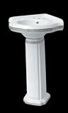 Corner Sinks White Vitreous China, Portsmouth Pedestal Mint Painted