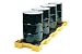 SPILL CONTAINMENT PLATFORM Features high-density polyethylene construction for excellent chemical resistance. Grating is easily removed and has 1 34" square openings for effortless cleaning. Meets EPA requirements for secondary spill containment of hazardous materials. 40 CFR 264.175. Low profile for easy access. 4-Drum In-Line Platform has 66 gallon spill capacity. Compatible with our optional Spill Containment Ramp.