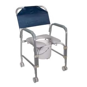 Drive Medical K. D.  Aluminum Shower Chair/Commode with Casters