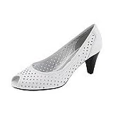 ECCO Cannes Peek Toe | Ladies Toe Open Shoes White Patent by ECCO