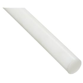 HDPE (High Density Polyethylene) 1" OD Rod, 12" Length, White
