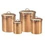 Old Dutch International Solid Copper Hammered Canisters, Set of 4