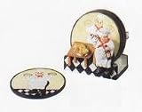 ITALIAN CHEF 5 Piece Coaster Set w/ Coaster Holder *NEW*!