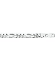 6.5mm White Gold Figaro Chain 26"