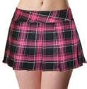 Queen Size Sexy School Girl Mini Skirt in Hot Pink and Black Plaid Plus Size Adult