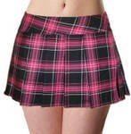 Queen Size Sexy School Girl Mini Skirt in Hot Pink and Black Plaid Plus Size Adult