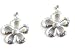 Sterling Hammered Silver Open Flower Dangle title=