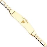 14K Atlanta Falcons Large Polished Id Figaro Bracelet