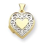 14k Two-Tone 15mm Heart Locket