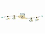 12V hochwertiges Halogen Schienensystem mit filigranen Strahlern “Dallas” Bogen 4 flg. Dekospitzen grün