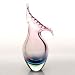 Hand Blown Purple & Green Sommerso Wing Art Glass Vase 15 tall
