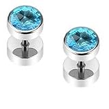 Body Accentz™ Earrings Rings 316L Surgical Steel Fake Plug with Press Fit 8mm Swarovski Crystal Flat Top 16g - Sold as a pair 16 gauge