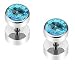 Body Accentz™ Earrings Rings 316L Surgical Steel Fake Plug with Press Fit 8mm Swarovski Crystal Flat Top 16g - Sold as a pair 16 gauge picture