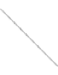 14k Gold White Gold 1.35mm Singapore Chain 14 Inches