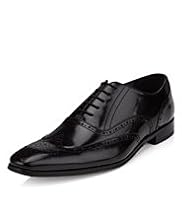 Autograph Leather Pointed Toe Brogue Shoes