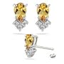 0.12 Ct Diamond & 1.24 Ct Citrine Earrings in Platinum