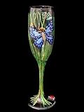 Butterfly Meadow Design - Hand Painted - Flute - 6 oz.