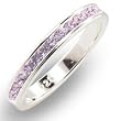 Women's Stone Band Light Amethyst Swarovski Crystal Ring, Size: 5-10 Sterling Silver .925