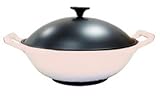 Review Import PL-L30Q-C / Paylesscookware 5 Piece Cream Enamel Cast Iron Wok with Set