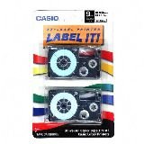 Tape Cassettes for KL Series Label Printers, 3/8, Black on Clear, 2/Pack CSOXR9X2S