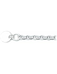 Sterling Silver Engraveable Circular Disc on Fancy Link Bracelet 7.5 Inches