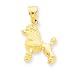 poodle34 - 14k 3D Poodle Dog Pendant