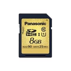 Panasonic RP-SDU08GE1K SDHC-Speicherkarte 8GB Geschwindigkeitsklasse 10 (UHS-I, Lesen bis 90MB/sek, Schreiben bis 25MB/sek)