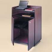 Safco Executive Mobile Presentation StandBeverage Cart Medium Oak