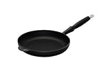 Le Creuset Cast Iron Black Enamel Interior Frying Pan, Satin Black (Matt Black Finish), 28 cm
