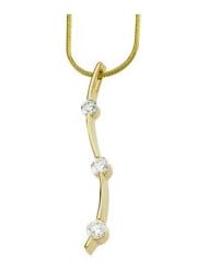 Ann Harrington Jewelry 14k Yellow Gold 3/4 Ct Tw 3 Stone Diamond Pendant Necklace