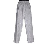 White Swan Houndstooth Unisex Zip Front Chef Pant