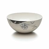 Mikasa Urban Rose 8-3/4-Inch Vegetable Bowl, Black and White