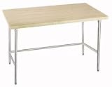 Advance Tabco TH2S-368 Wood Top Work Table with Stainless Steel Base - 36 Advance Tabco TH2S-368 Wood Top Work Table with Stainless Steel Base - 36