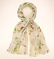 Indigo Collection Pure Cotton Bird Print Scarf