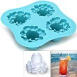 High Quality Practical 4 Holes Octopus Shape Food Grade Silicone DIY Ice Mold