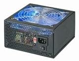 Coolmax 600W ATX Power Supply with 140mm Blue LED Fan & Single PCI-E connector - Black